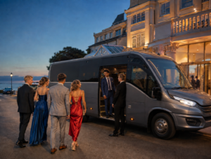 School prom minibus hire in Bournemouth for student group travel